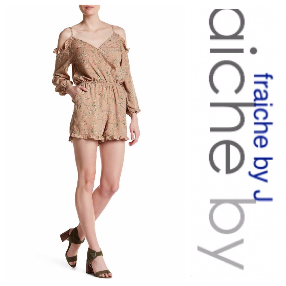 Fraiche by J cold shoulder romper
